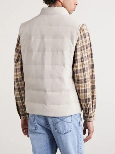 ELEVENTY Reversible Suede Quilted Down Gilet - Men | Thumbnail 3