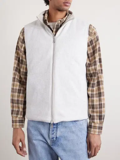 ELEVENTY Reversible Suede Quilted Down Gilet - Men | Thumbnail 5