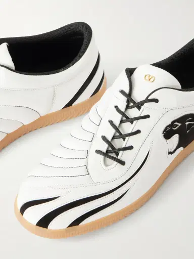 Valentino Garavani Kicky Suede-Trimmed Leather Sneakers - Men | Thumbnail 5