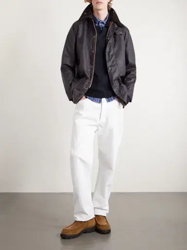 Barbour Beaufort Corduroy-Trimmed Waxed-Cotton Jacket - Men | Thumbnail 2
