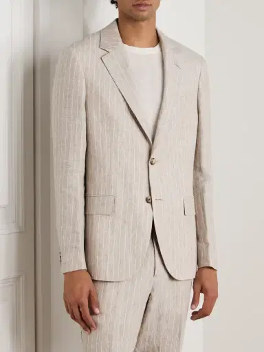 MR P. Striped Linen Suit Jacket - Men | Thumbnail 3