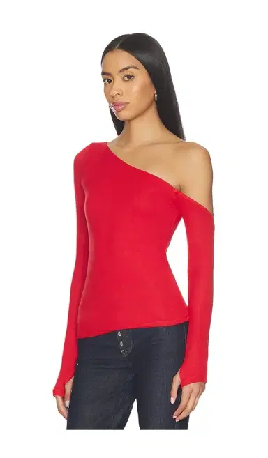 Michael Lauren Magdaleno Asymmetrical Fitted Cold Shoulder Top | Thumbnail 2
