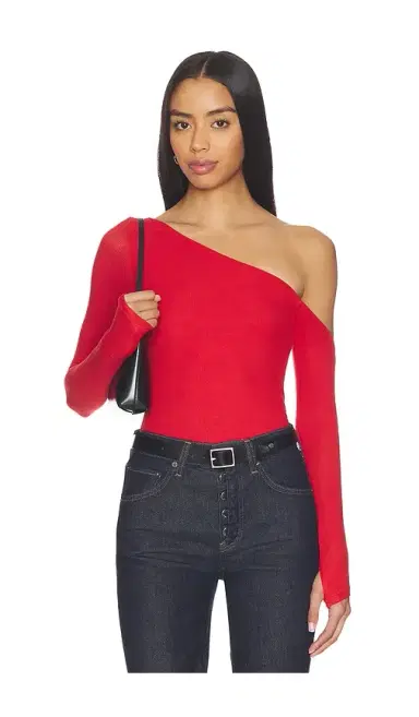 Michael Lauren Magdaleno Asymmetrical Fitted Cold Shoulder Top | Thumbnail 1