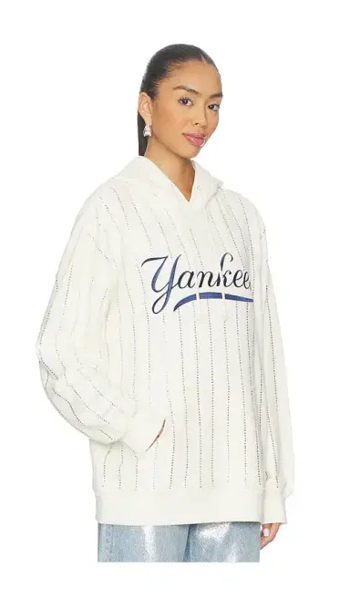 Terez x REVOLVE Yankees Gem Pinstripe Hoodie | Thumbnail 2 Terez x REVOLVE Yankees Gem Pinstripe Hoodie | Thumbnail 2