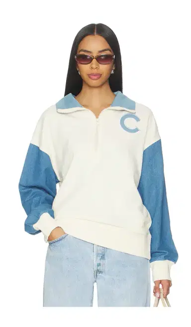 Terez x REVOLVE Cubs Denim Quarter Zip | Thumbnail 1