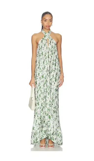 VERANDAH Cross Front Plisse Gown | Thumbnail 1