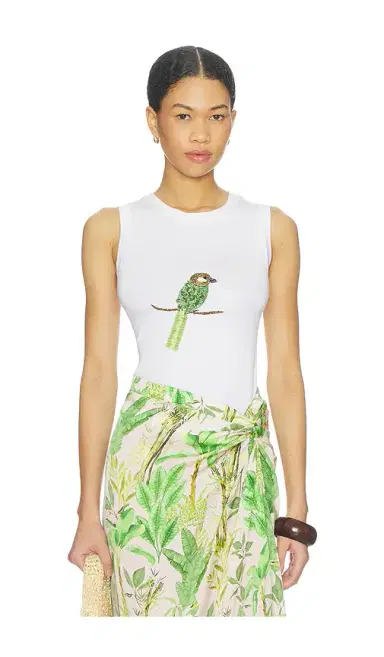 VERANDAH Hand Beaded Parrot Tank | Thumbnail 1