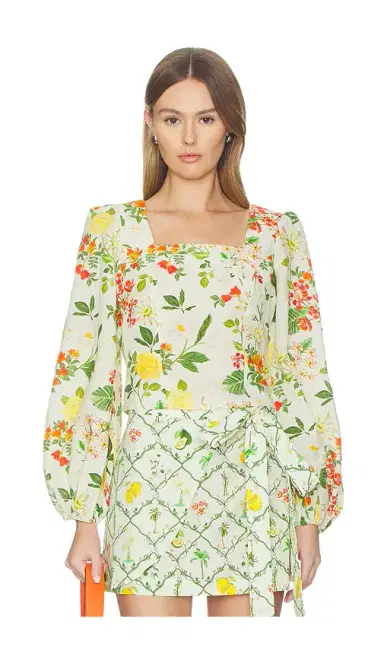 VERANDAH Square Neck Crop Blouse | Thumbnail 1