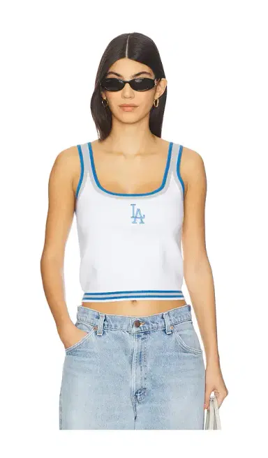 Terez x REVOLVE Dodgers Crop Knit Tank Top | Thumbnail 1