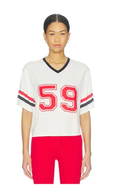 Splits59 Rex Varsity Jersey V-neck Top | Thumbnail 1 Splits59 Rex Varsity Jersey V-neck Top | Thumbnail 1