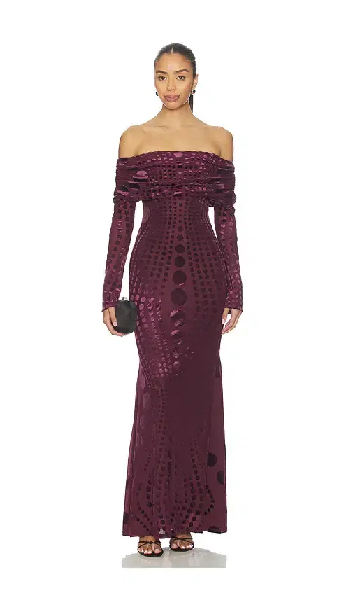Thelma Burnout Velvet Dress
