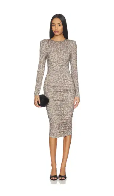 L'Agence Paityn Long Sleeve Shirred Dress | Thumbnail 1 L'Agence Paityn Long Sleeve Shirred Dress | Thumbnail 1