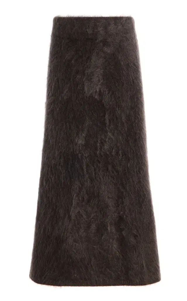 Asta Brushed Cashmere Midi Skirt