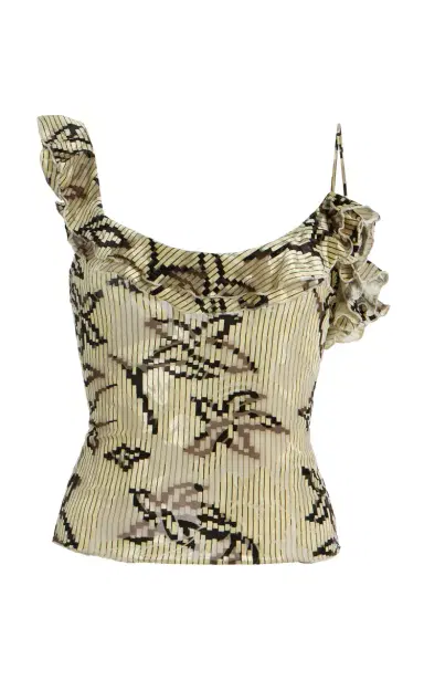 SIEDRÉS Arla Ruffled Velvet Devoré Top | Thumbnail 6 SIEDRÉS Arla Ruffled Velvet Devoré Top | Thumbnail 6