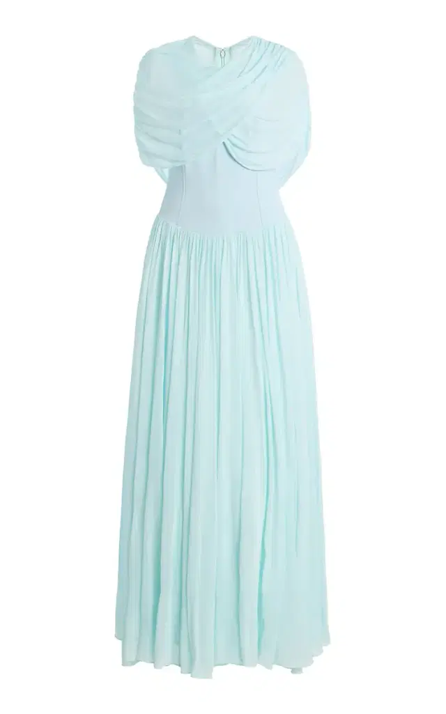 SIMKHAI Nancie Draped Jersey Cape Midi Dress