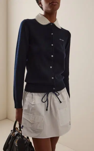 Miu Miu Collared Cashmere Cardigan | Thumbnail 2 Miu Miu Collared Cashmere Cardigan | Thumbnail 2