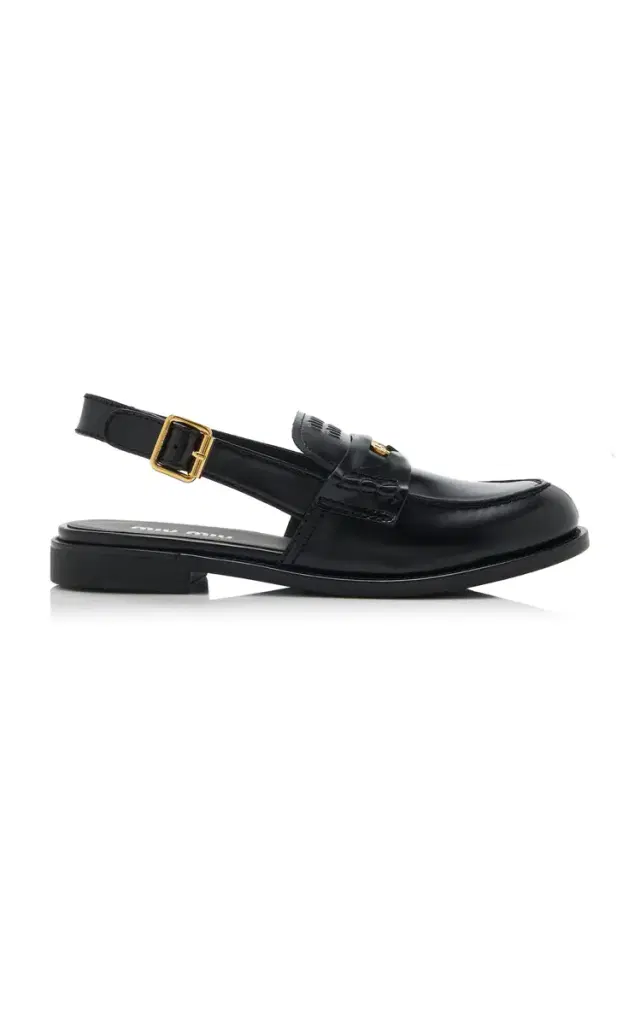 Leather Slingback Loafers