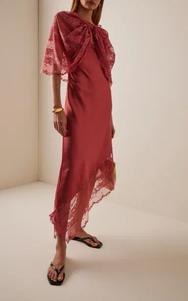 By Malene Birger Exclusive Laya Lace-Trimmed Satin Slip Midi Dress | Thumbnail 2