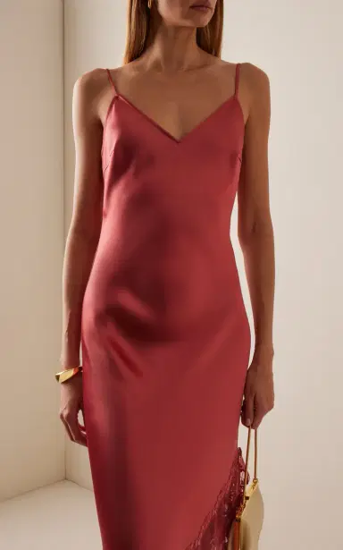 By Malene Birger Exclusive Laya Lace-Trimmed Satin Slip Midi Dress | Thumbnail 3