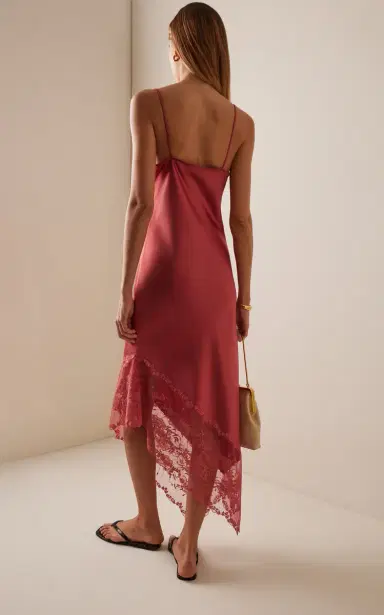 By Malene Birger Exclusive Laya Lace-Trimmed Satin Slip Midi Dress | Thumbnail 4