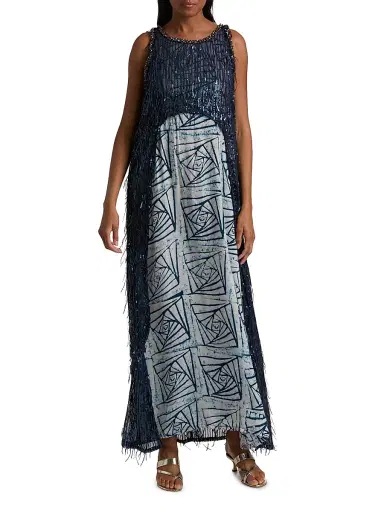 Busayo Women's The Summon Mikun Embellished Abstract A-Line Maxi Dress | Thumbnail 3 Busayo Women's The Summon Mikun Embellished Abstract A-Line Maxi Dress | Thumbnail 3