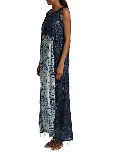 Busayo Women's The Summon Mikun Embellished Abstract A-Line Maxi Dress | Thumbnail 4 Busayo Women's The Summon Mikun Embellished Abstract A-Line Maxi Dress | Thumbnail 4
