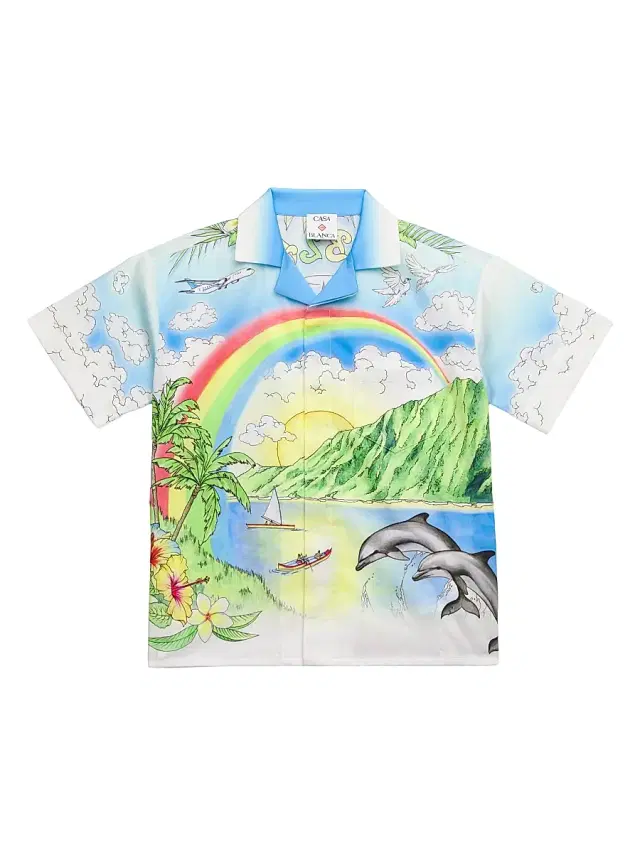 Casablanca Boy's Aloha Printed Short-Sleeve Cotton Shirt