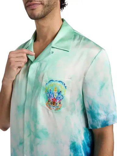 Casablanca Men's Surf Lotus Silk Shirt - Silk Satin | Thumbnail 6 Casablanca Men's Surf Lotus Silk Shirt - Silk Satin | Thumbnail 6