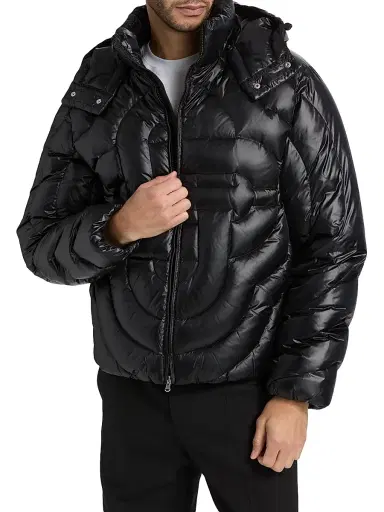 Casablanca Men's Monogram Quilted Puffer Jacket - Black - Size XXL | Thumbnail 3