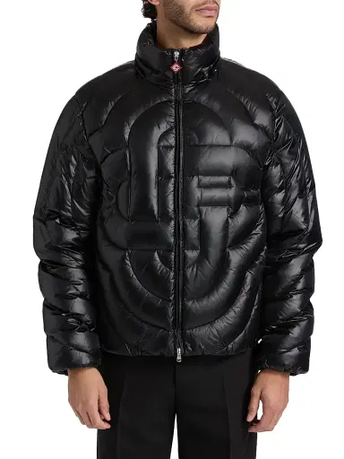 Casablanca Men's Monogram Quilted Puffer Jacket - Black - Size XXL | Thumbnail 6