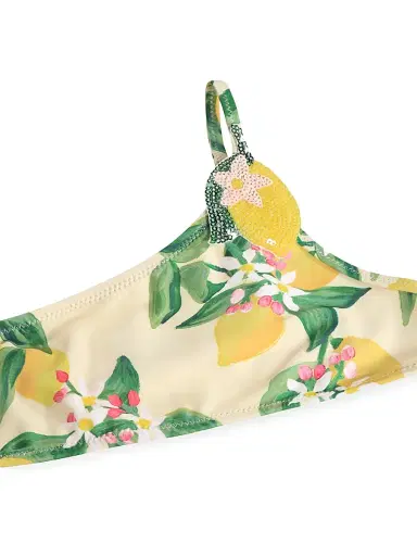 MOLO Little Girl's & Girl's One-Shoulder Lemon-Print 2-Piece Swimsuit | Thumbnail 4