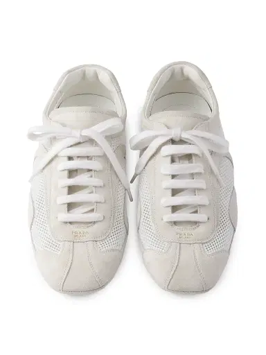Prada Women's Montecarlo Re-Edition 2005 Suede and Mesh Sneakers - Beige Khaki | Thumbnail 13 Prada Women's Montecarlo Re-Edition 2005 Suede and Mesh Sneakers - Beige Khaki | Thumbnail 13