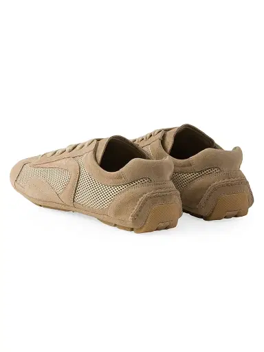 Prada Women's Montecarlo Re-Edition 2005 Suede and Mesh Sneakers - Beige Khaki | Thumbnail 3 Prada Women's Montecarlo Re-Edition 2005 Suede and Mesh Sneakers - Beige Khaki | Thumbnail 3