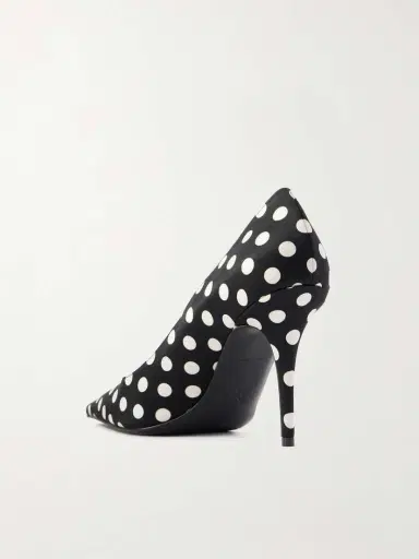 Amina Muaddi Barbara Polka-dot Satin Pumps | Thumbnail 3