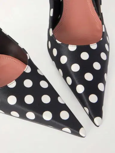 Amina Muaddi Barbara Polka-dot Satin Pumps | Thumbnail 5