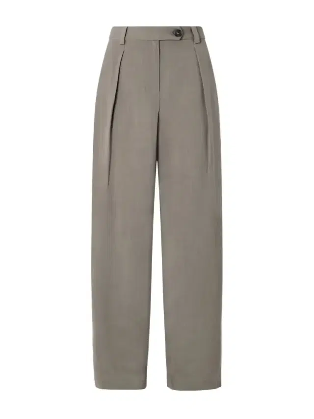 Pleated Woven Straight-leg Pants