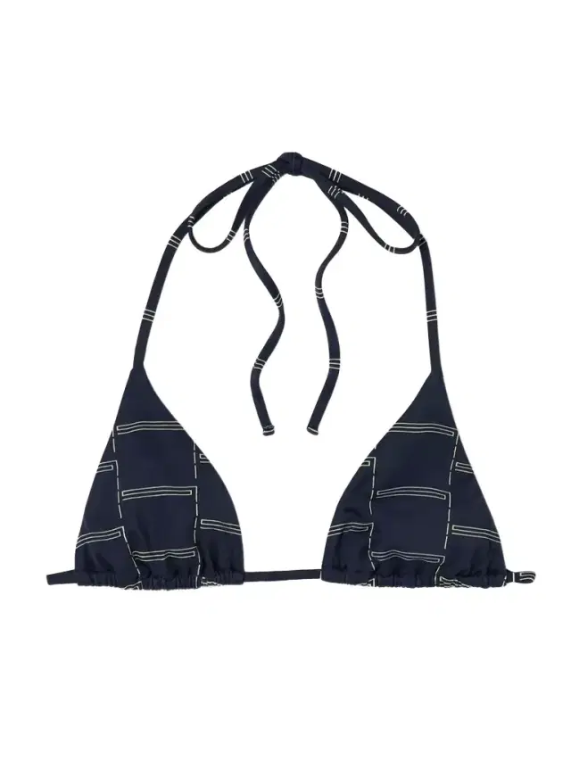The String Printed Recycled Triangle Bikini Top