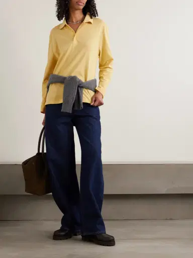 FLORE FLORE Diana Organic Cotton-piqué Polo Shirt | Thumbnail 2 FLORE FLORE Diana Organic Cotton-piqué Polo Shirt | Thumbnail 2