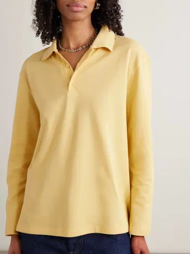 FLORE FLORE Diana Organic Cotton-piqué Polo Shirt | Thumbnail 3 FLORE FLORE Diana Organic Cotton-piqué Polo Shirt | Thumbnail 3