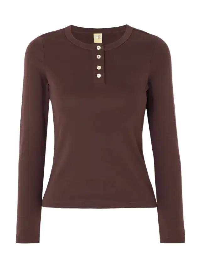 Jess Ribbed Organic Cotton-jersey Henley Top