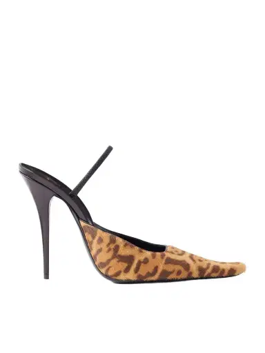 Saint Laurent Tuileries Leather-trimmed Leopard-print Calf Hair Mules | Thumbnail 1 Saint Laurent Tuileries Leather-trimmed Leopard-print Calf Hair Mules | Thumbnail 1