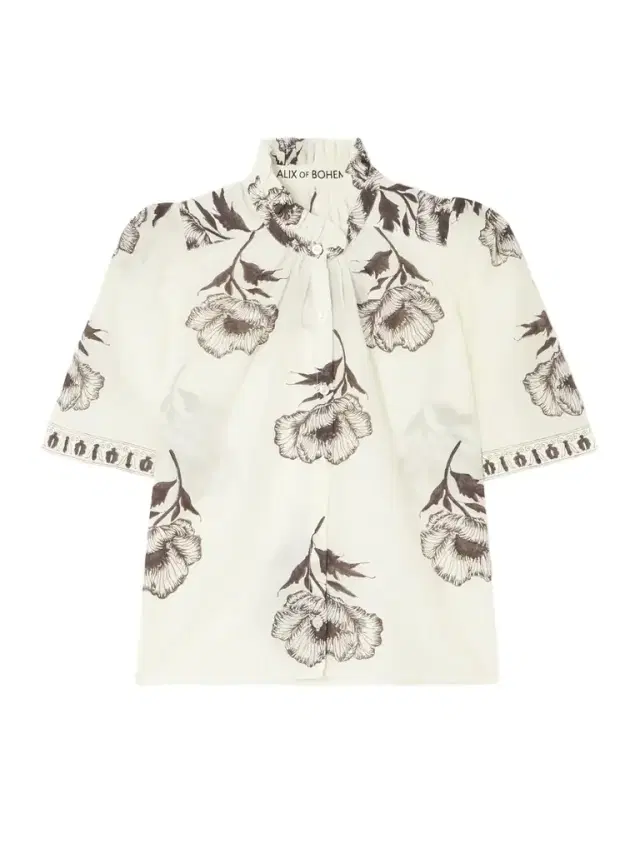 Winn Obsidian Poppy Floral-print Cotton And Silk-blend Blouse