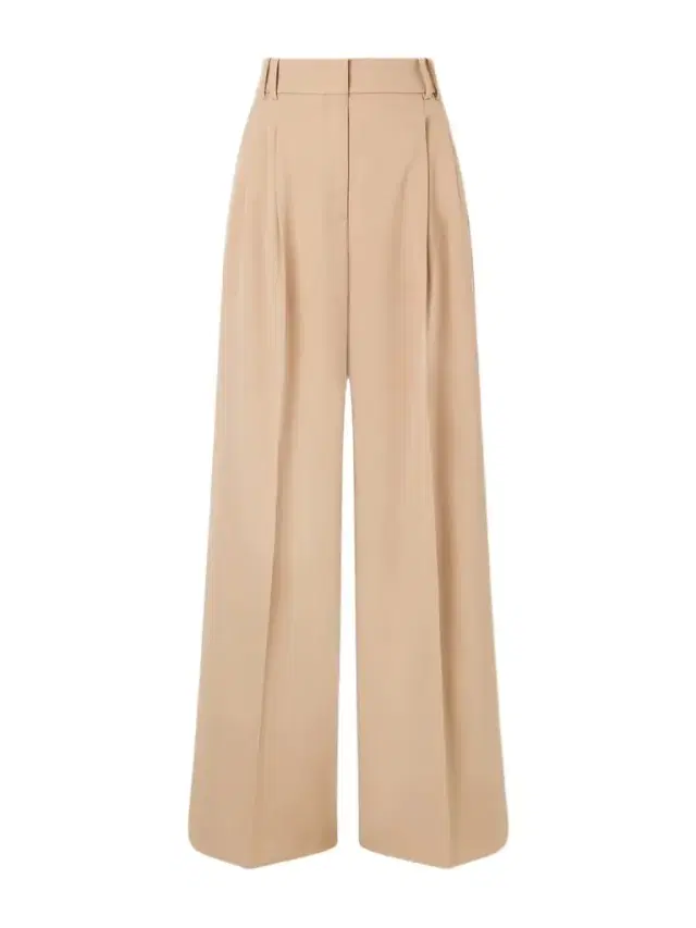 Pleated Wool-blend Wide-leg Pants