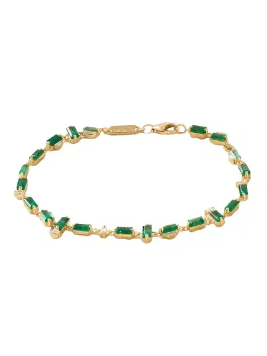 Suzanne Kalan 18-karat Gold Emerald And Diamond Bracelet | Thumbnail 1 Suzanne Kalan 18-karat Gold Emerald And Diamond Bracelet | Thumbnail 1