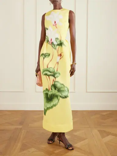 Oscar de la Renta Printed Faille Gown | Thumbnail 2 Oscar de la Renta Printed Faille Gown | Thumbnail 2