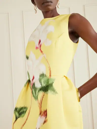 Oscar de la Renta Printed Faille Gown | Thumbnail 4 Oscar de la Renta Printed Faille Gown | Thumbnail 4
