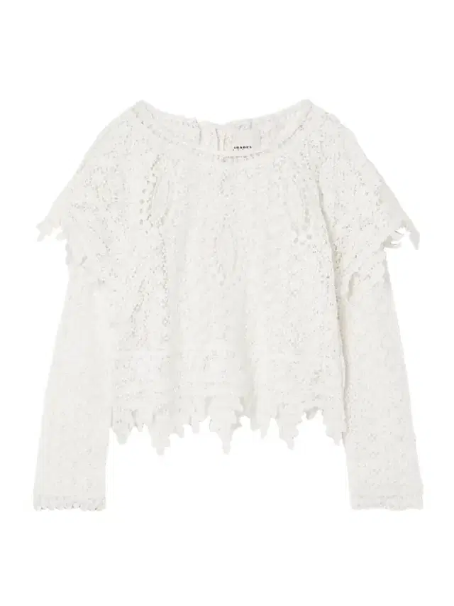 Hyliana Layered Scalloped Cotton Lace Blouse