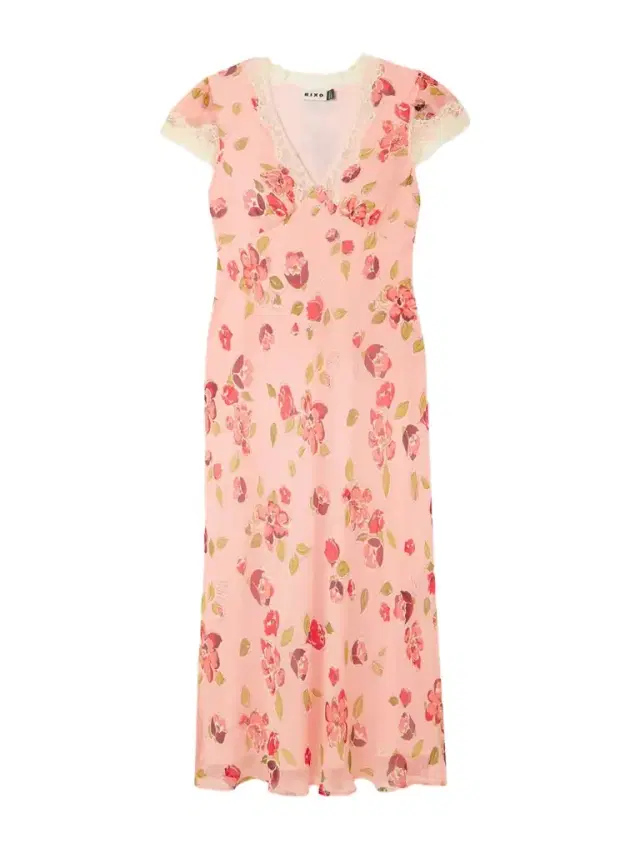 Clarice Lace-trimmed Appliquéd Floral-print Georgette Midi Dress