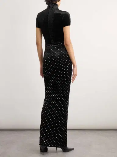 Alaïa Crystal-embellished Ruched Velvet Midi Dress | Thumbnail 3 Alaïa Crystal-embellished Ruched Velvet Midi Dress | Thumbnail 3