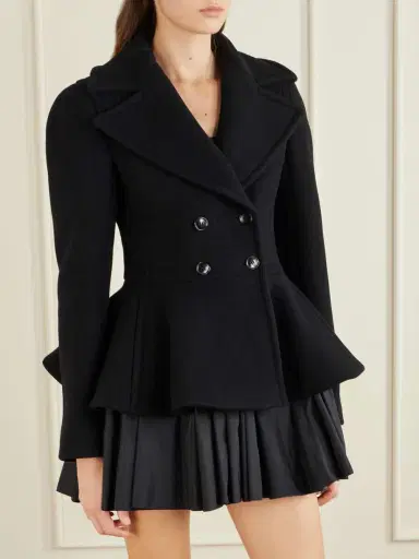 Alaïa Double-breasted Wool-blend Peplum Coat | Thumbnail 3 Alaïa Double-breasted Wool-blend Peplum Coat | Thumbnail 3
